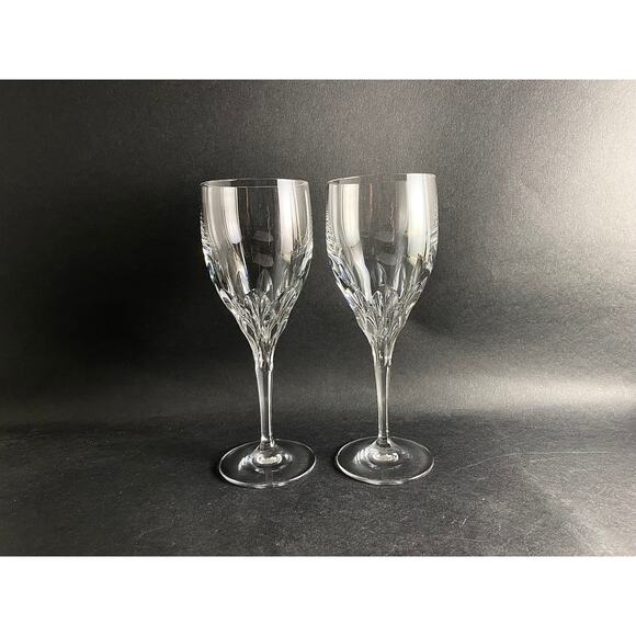 Gorham Diamond Clear Water Goblets - Set of 2 Fine Crystal Stemware - Picture 8 of 10